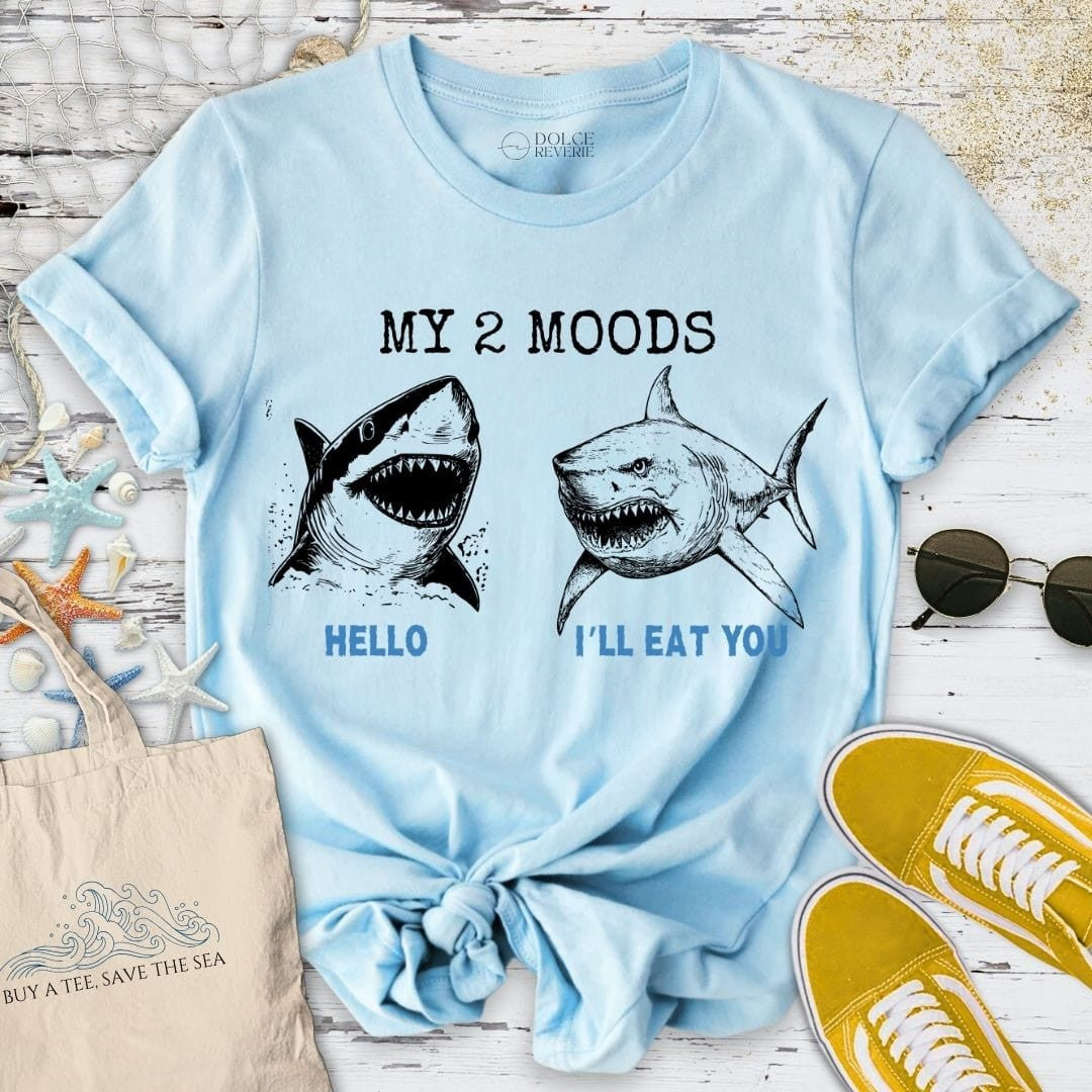 My 2 Moods - Shark T-Shirt - Ocean Graphic Tee - Gift for Ocean Lovers - Unisex
