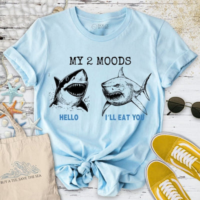 My 2 Moods - Shark T-Shirt - Ocean Graphic Tee - Gift for Ocean Lovers - Unisex