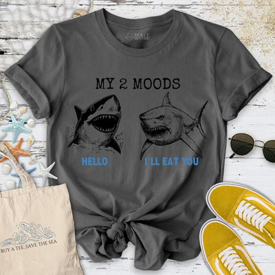 My 2 Moods - Shark T-Shirt - Ocean Graphic Tee - Gift for Ocean Lovers - Unisex