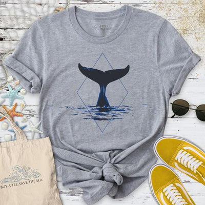 Whale Tail Geometric T-Shirt - Ocean Graphic Tee - Gift for Ocean Lovers - Unisex