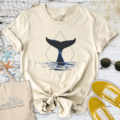 Whale Tail Geometric T-Shirt - Ocean Graphic Tee - Gift for Ocean Lovers - Unisex