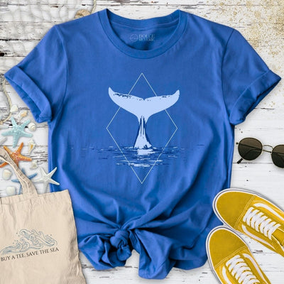 Whale Tail Geometric T-Shirt - Ocean Graphic Tee - Gift for Ocean Lovers - Unisex