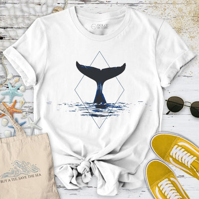 Whale Tail Geometric T-Shirt - Ocean Graphic Tee - Gift for Ocean Lovers - Unisex