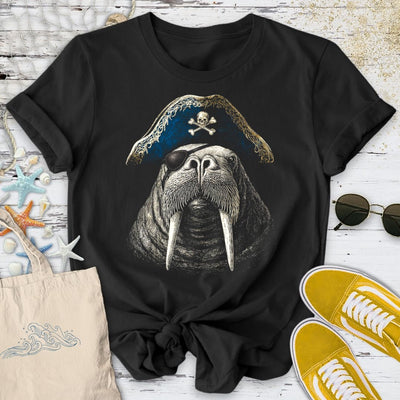 Pirate Walrus T-Shirt - Ocean Graphic Tee - Gift for Ocean Lovers - Unisex