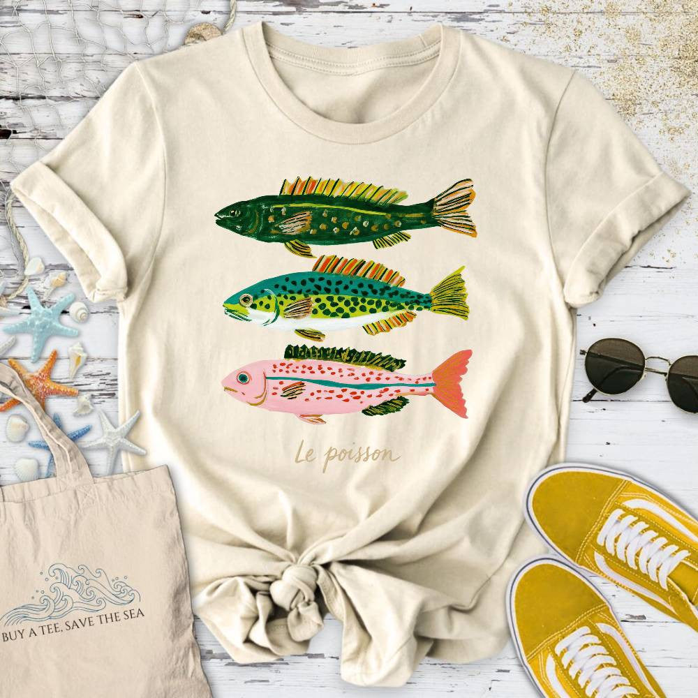 Le Poisson T-Shirt - Ocean Graphic Tee - Gift for Ocean Lovers - Unisex
