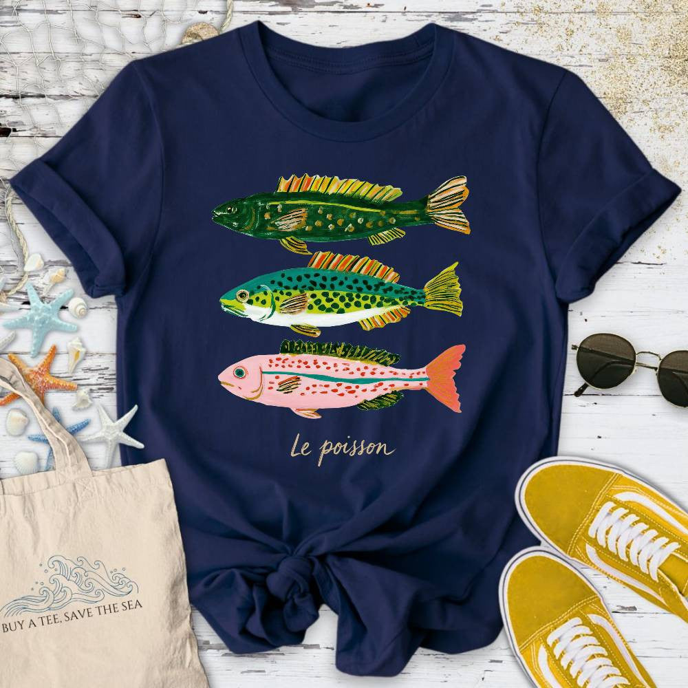 Le Poisson T-Shirt - Ocean Graphic Tee - Gift for Ocean Lovers - Unisex