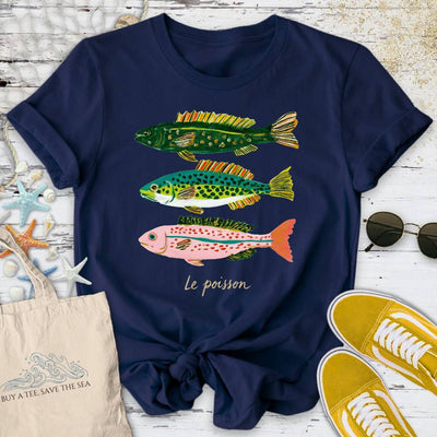 Le Poisson T-Shirt - Ocean Graphic Tee - Gift for Ocean Lovers - Unisex