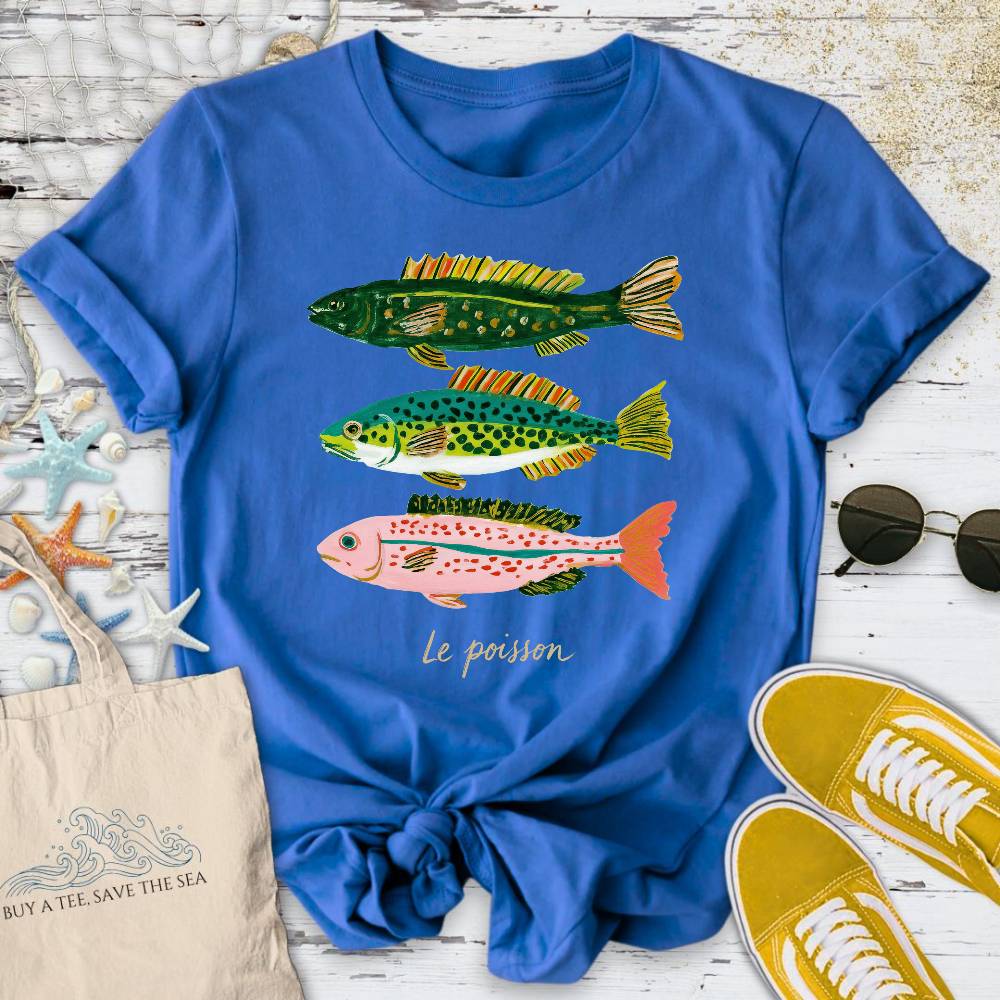 Le Poisson T-Shirt - Ocean Graphic Tee - Gift for Ocean Lovers - Unisex