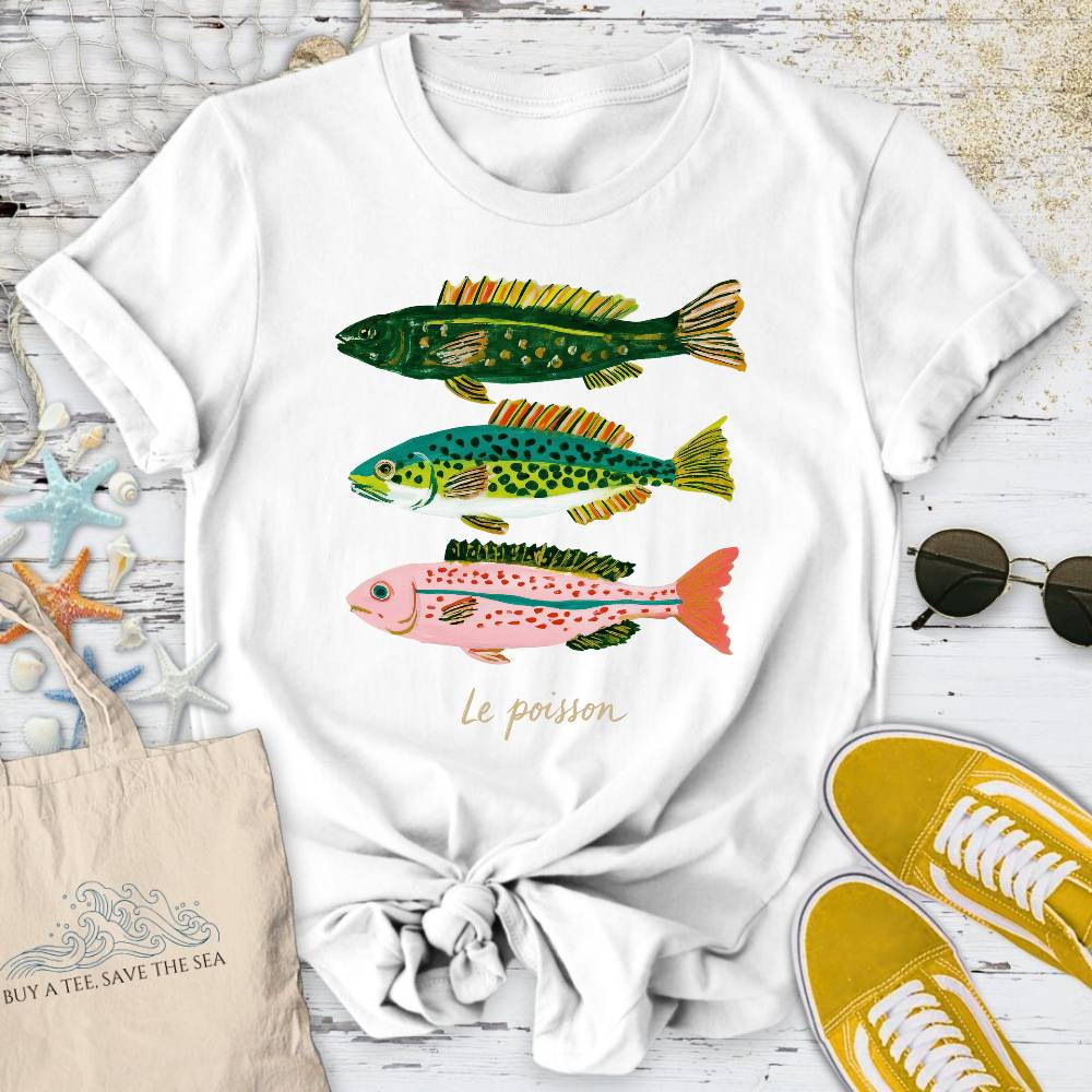 Le Poisson T-Shirt - Ocean Graphic Tee - Gift for Ocean Lovers - Unisex