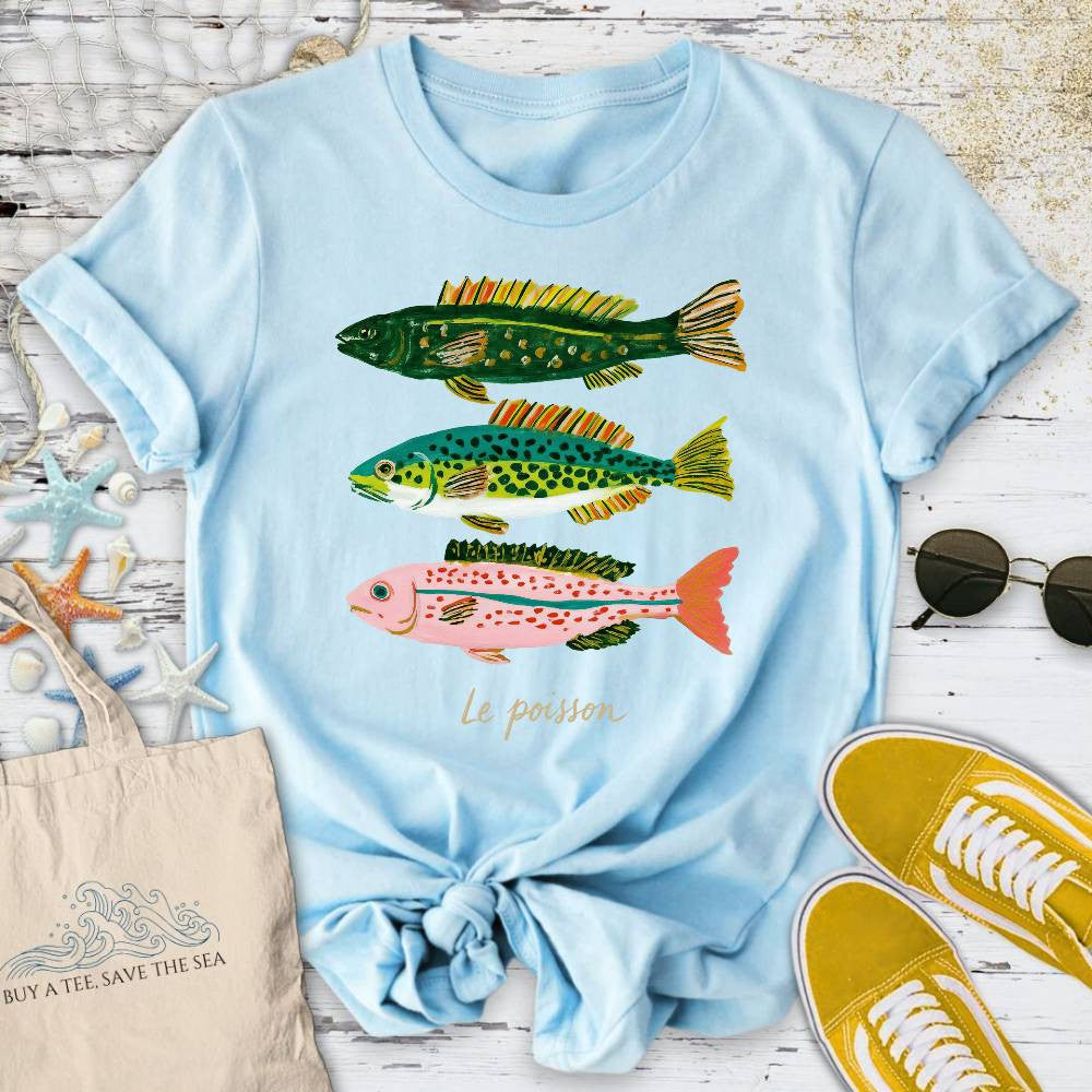Le Poisson T-Shirt - Ocean Graphic Tee - Gift for Ocean Lovers - Unisex