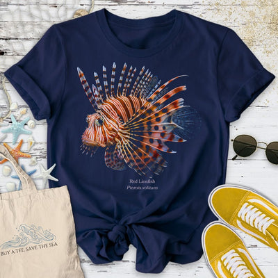Red Lionfish T-Shirt - Ocean Graphic Tee - Gift for Ocean Lovers - Unisex