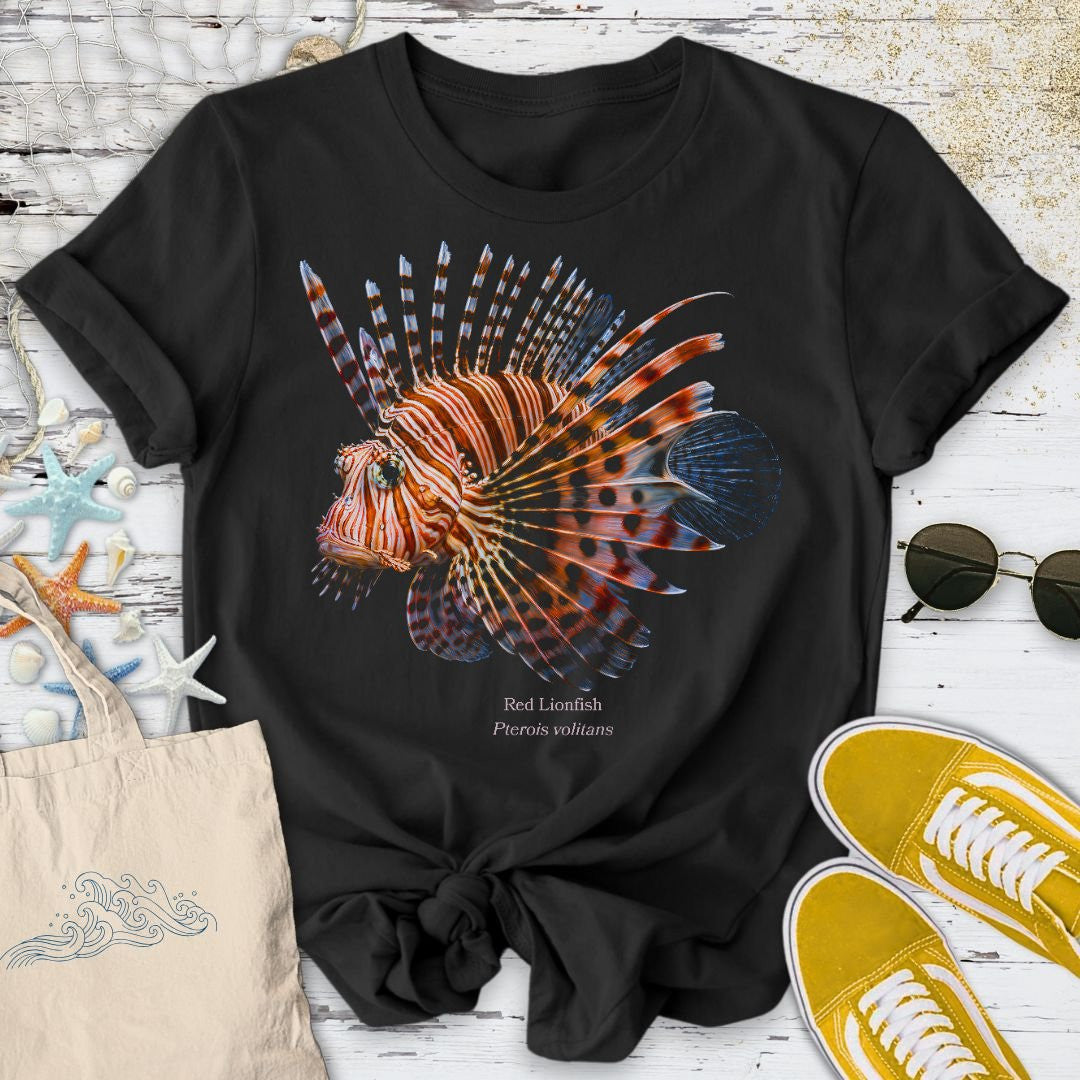 Red Lionfish T-Shirt - Ocean Graphic Tee - Gift for Ocean Lovers - Unisex