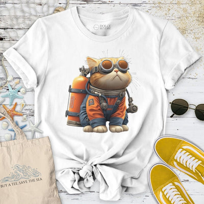 Marine Explorer Cat T-Shirt - Ocean Graphic Tee - Gift for Ocean Lovers - Unisex