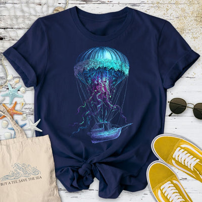 Jellyfish Air Balloon T-Shirt - Ocean Graphic Tee - Gift for Ocean Lovers - Unisex