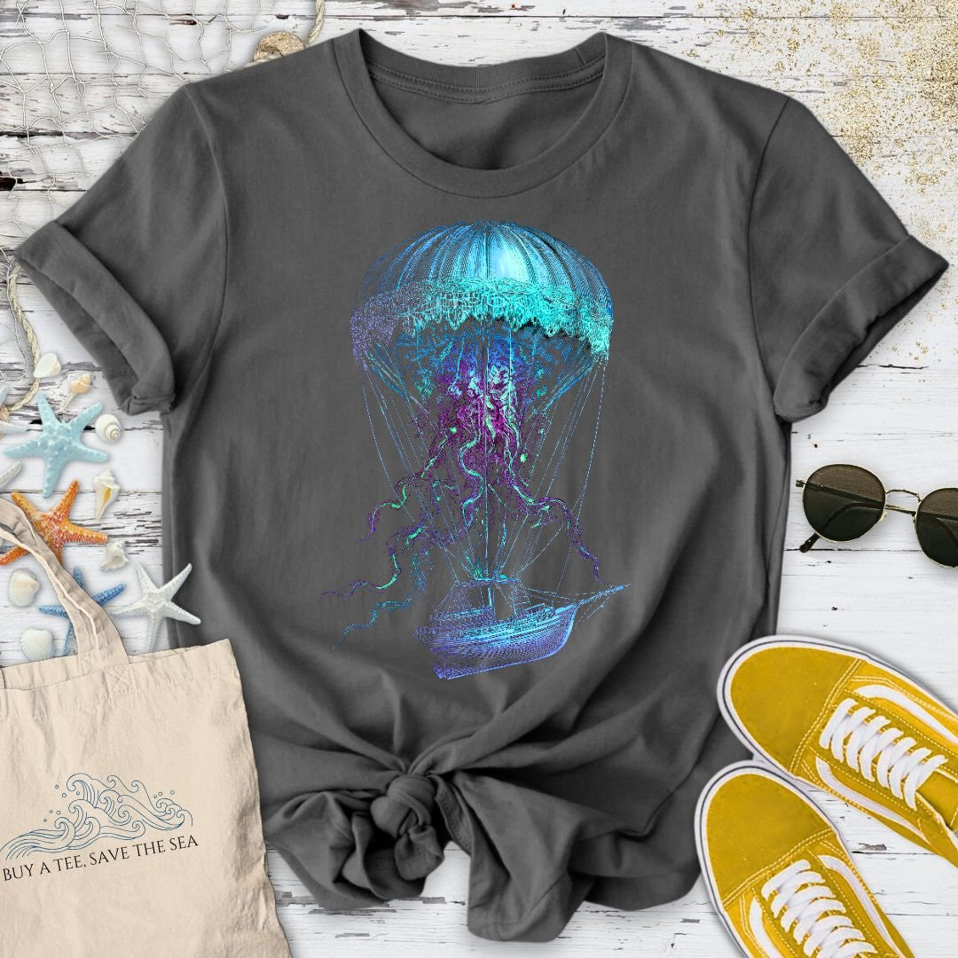 Jellyfish Air Balloon T-Shirt - Ocean Graphic Tee - Gift for Ocean Lovers - Unisex