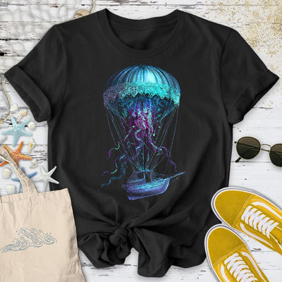Jellyfish Air Balloon T-Shirt - Ocean Graphic Tee - Gift for Ocean Lovers - Unisex