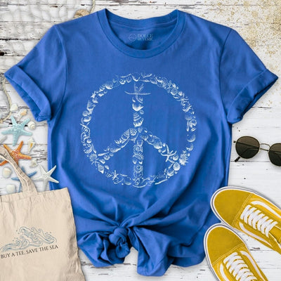 Peace & Shells T-Shirt - Ocean Graphic Tee - Gift for Ocean Lovers - Unisex