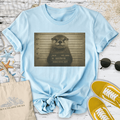 Otter Mugshot T-Shirt - Ocean Graphic Tee - Gift for Ocean Lovers - Unisex