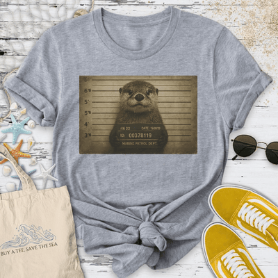 Otter Mugshot T-Shirt - Ocean Graphic Tee - Gift for Ocean Lovers - Unisex