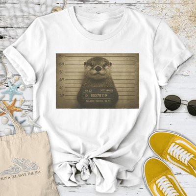 Otter Mugshot T-Shirt - Ocean Graphic Tee - Gift for Ocean Lovers - Unisex
