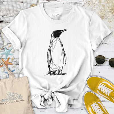 Penguin Line Art T-Shirt - Ocean Graphic Tee - Gift for Ocean Lovers - Unisex