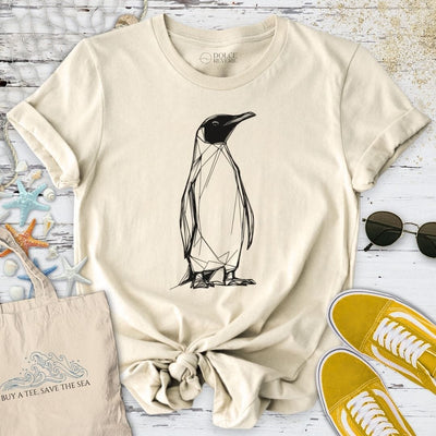 Penguin Line Art T-Shirt - Ocean Graphic Tee - Gift for Ocean Lovers - Unisex