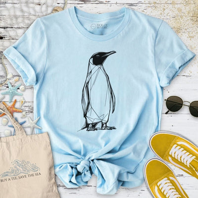 Penguin Line Art T-Shirt - Ocean Graphic Tee - Gift for Ocean Lovers - Unisex