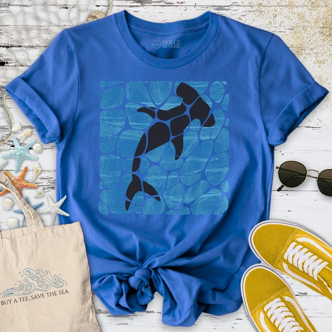 Swimming Hammerhead Shark T-Shirt - Ocean Graphic Tee - Gift for Ocean Lovers - Unisex