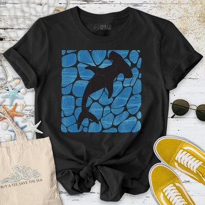 Swimming Hammerhead Shark T-Shirt - Ocean Graphic Tee - Gift for Ocean Lovers - Unisex