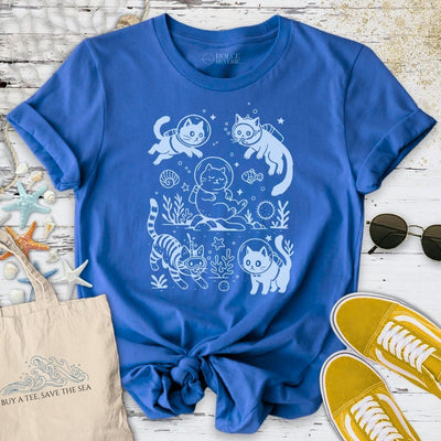 Cats Diving T-Shirt - Ocean Graphic Tee - Gift for Ocean Lovers - Unisex