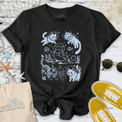 Cats Diving T-Shirt - Ocean Graphic Tee - Gift for Ocean Lovers - Unisex