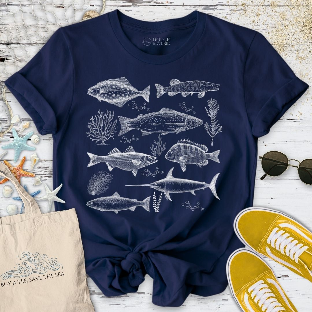 Vintage Fish T-Shirt - Ocean Graphic Tee - Gift for Ocean Lovers - Unisex
