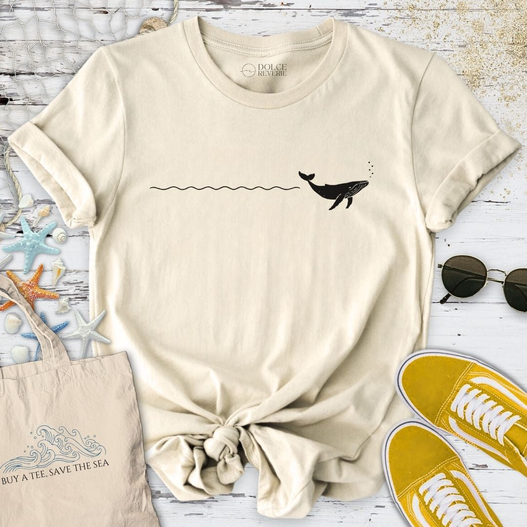 Whale Trail T-Shirt - Ocean Graphic Tee - Gift for Ocean Lovers - Unisex