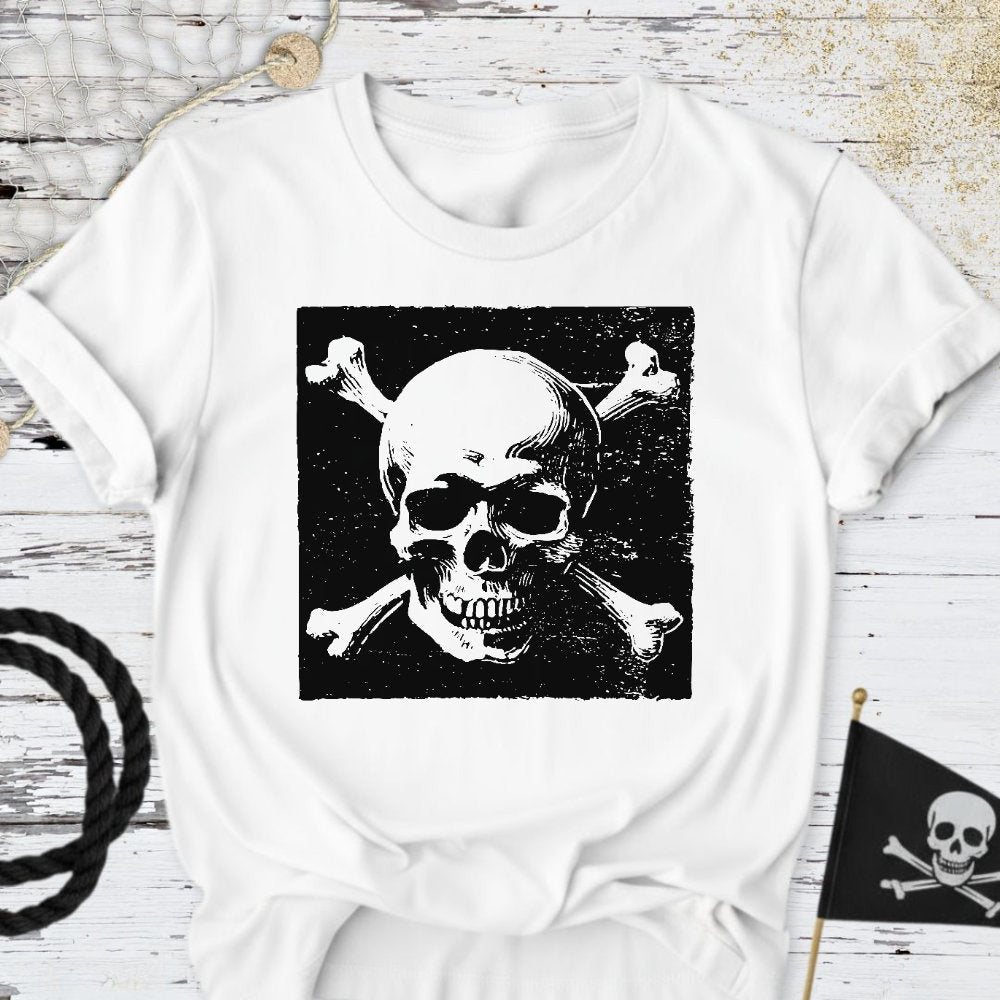Pirate Skull T-Shirt - Ocean Graphic Tee - Gift for Ocean Lovers - Unisex