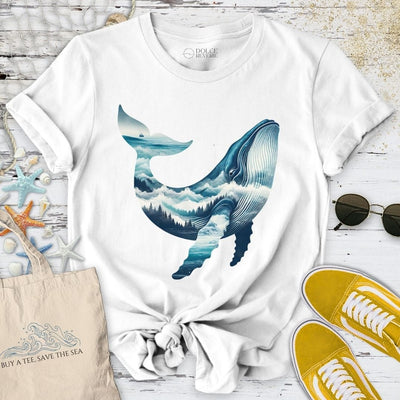Mountain Whale T-Shirt - Ocean Graphic Tee - Gift for Ocean Lovers - Unisex