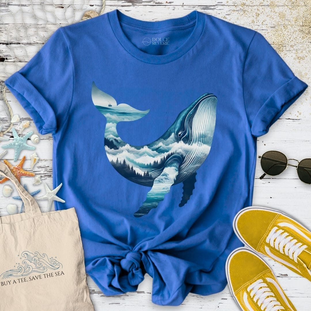 Mountain Whale T-Shirt - Ocean Graphic Tee - Gift for Ocean Lovers - Unisex