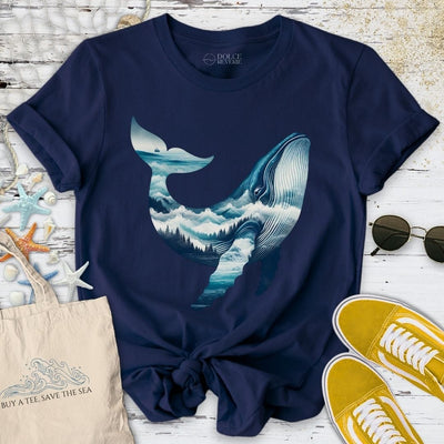 Mountain Whale T-Shirt - Ocean Graphic Tee - Gift for Ocean Lovers - Unisex