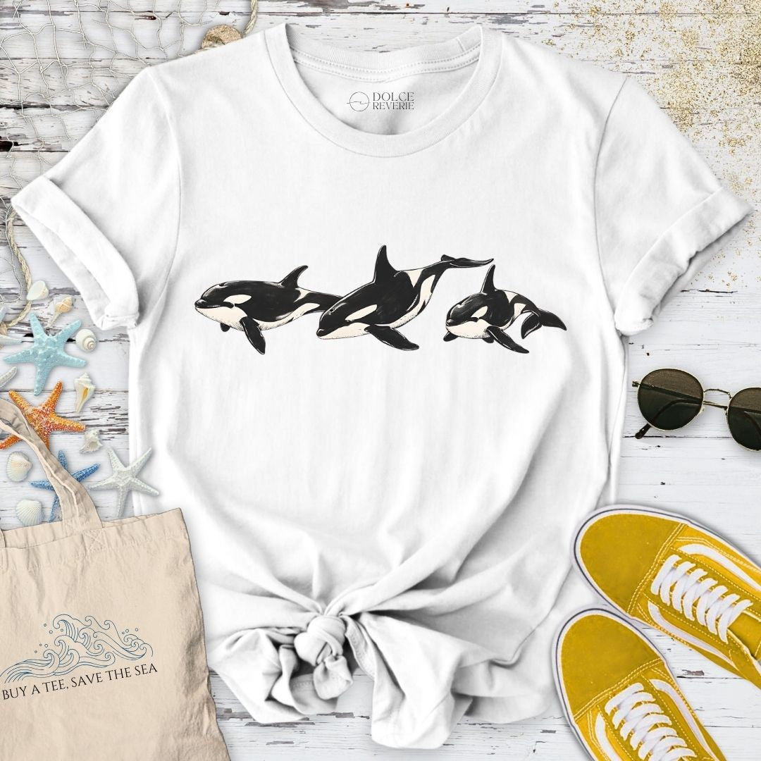 3 Vintage Orcas T-Shirt - Ocean Graphic Tee - Gift for Ocean Lovers - Unisex