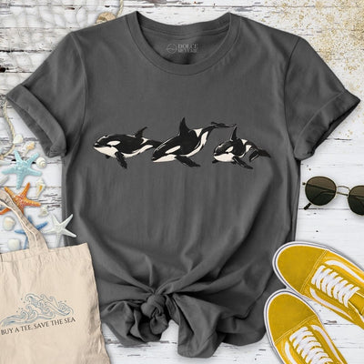 3 Vintage Orcas T-Shirt - Ocean Graphic Tee - Gift for Ocean Lovers - Unisex