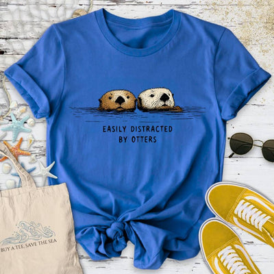 Distracted By Otters T-Shirt - Ocean Graphic Tee - Gift for Ocean Lovers - Unisex