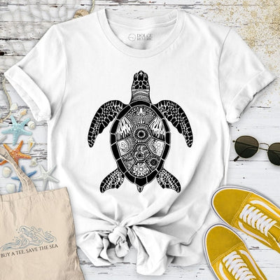 Turtle Zentangle T-Shirt - Ocean Graphic Tee - Gift for Ocean Lovers - Unisex