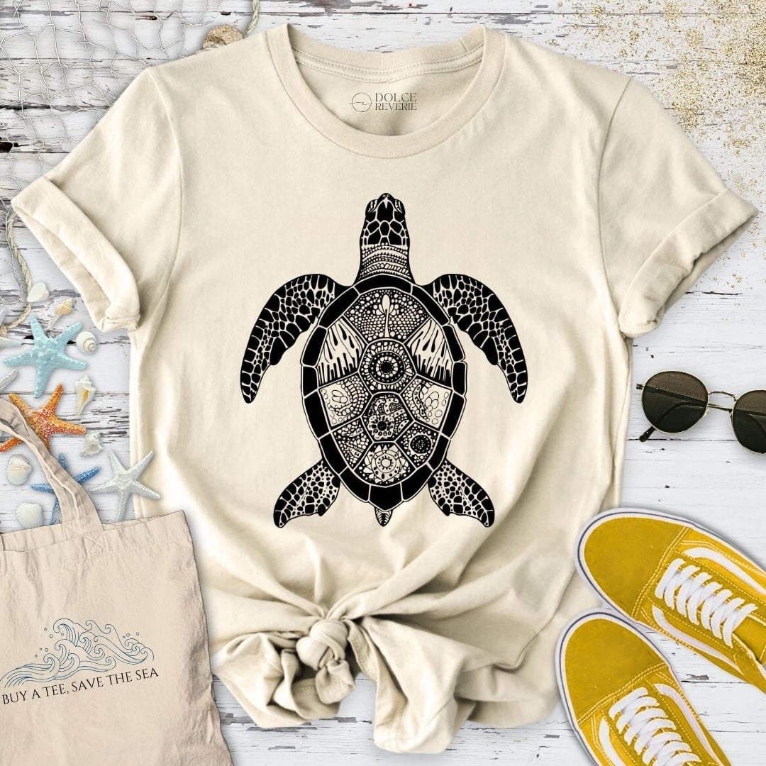 Turtle Zentangle T-Shirt - Ocean Graphic Tee - Gift for Ocean Lovers - Unisex