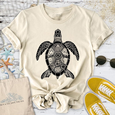 Turtle Zentangle T-Shirt - Ocean Graphic Tee - Gift for Ocean Lovers - Unisex