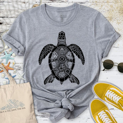 Turtle Zentangle T-Shirt - Ocean Graphic Tee - Gift for Ocean Lovers - Unisex