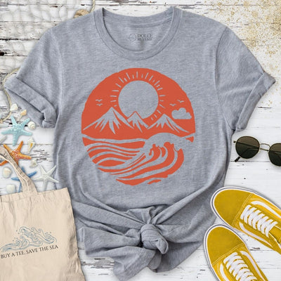 Mountain Waves T-Shirt - Ocean Graphic Tee - Gift for Ocean Lovers - Unisex