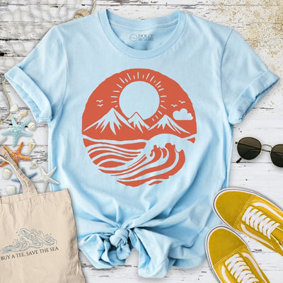 Mountain Waves T-Shirt - Ocean Graphic Tee - Gift for Ocean Lovers - Unisex