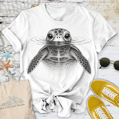 Curious Turtle T-Shirt - Ocean Graphic Tee - Gift for Ocean Lovers - Unisex