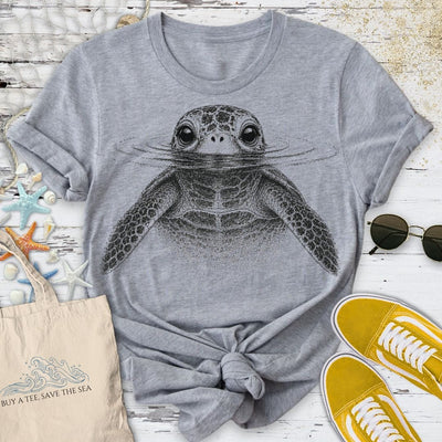 Curious Turtle T-Shirt - Ocean Graphic Tee - Gift for Ocean Lovers - Unisex