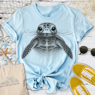 Curious Turtle T-Shirt - Ocean Graphic Tee - Gift for Ocean Lovers - Unisex