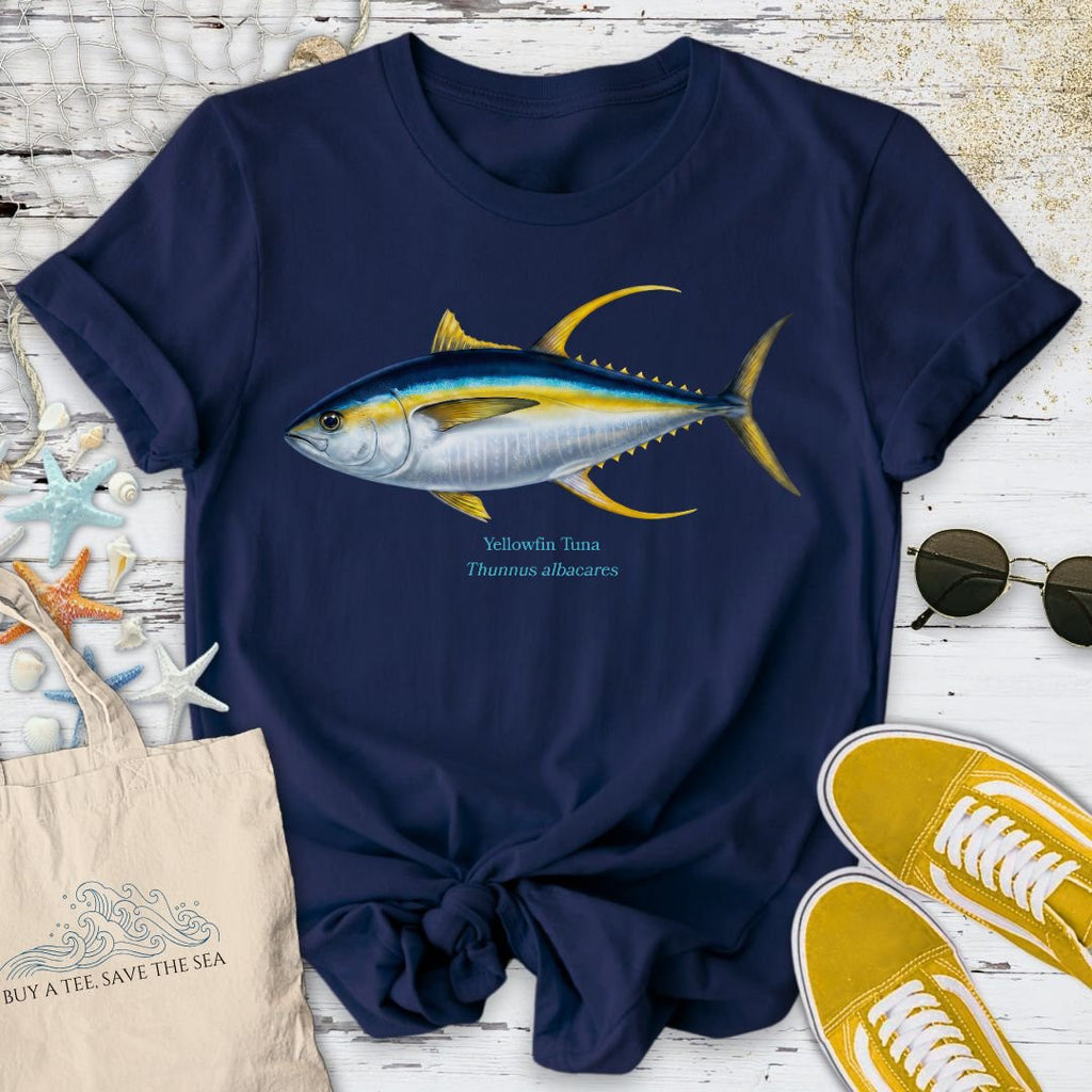 Yellowfin Tuna T-Shirt - Ocean Graphic Tee - Gift for Ocean Lovers - Unisex